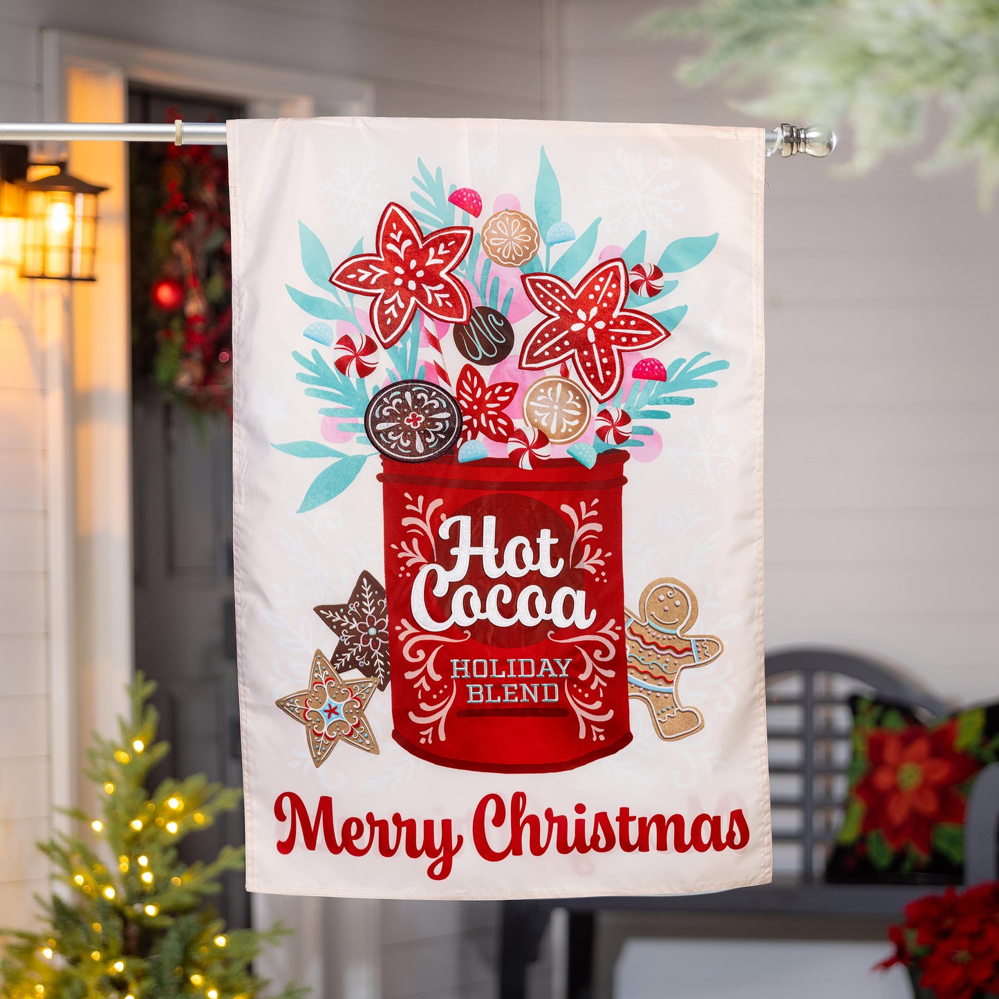 Hot Cocoa Holiday Blend Applique House Flag - Tampa Home & Garden Store
