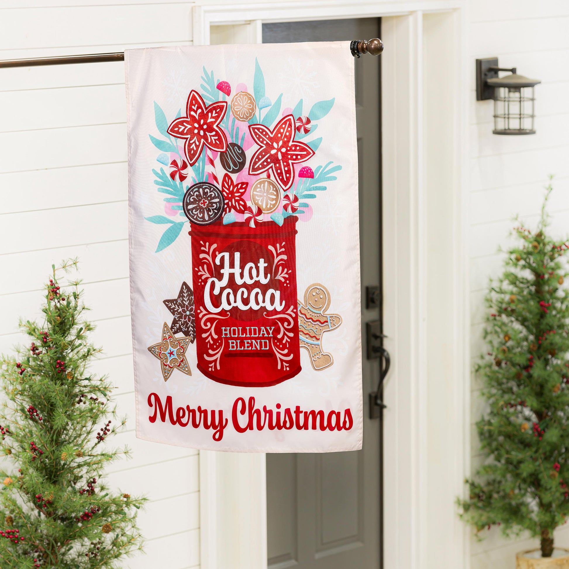 Hot Cocoa Holiday Blend Applique House Flag - Tampa Home & Garden Store