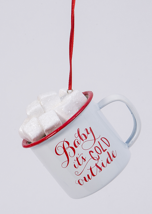Hot Cocoa Mug with Marshmallows Ornament - Baby it's Cold Outside - Tampa Home & Garden Store
