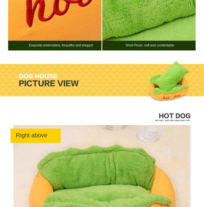 Hot Dog Shaped Pet Bed - Tampa Home & Garden Store