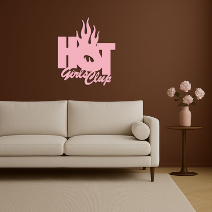 Hot Girls Club Metal Wall Art – Feminine Neon Style Home Decor - KAFGP123 - Tampa Home & Garden Store