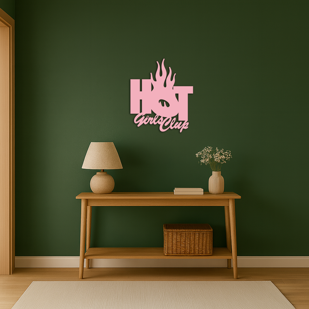 Hot Girls Club Metal Wall Art – Feminine Neon Style Home Decor - KAFGP123 - Tampa Home & Garden Store