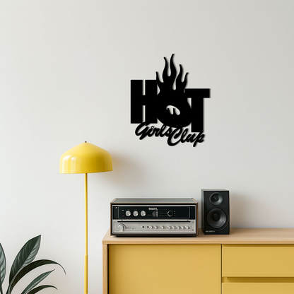 Hot Girls Club Metal Wall Art – Feminine Neon Style Home Decor - KAFGP123 - Tampa Home & Garden Store