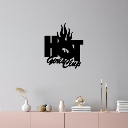 Hot Girls Club Metal Wall Art – Feminine Neon Style Home Decor - KAFGP123 - Tampa Home & Garden Store