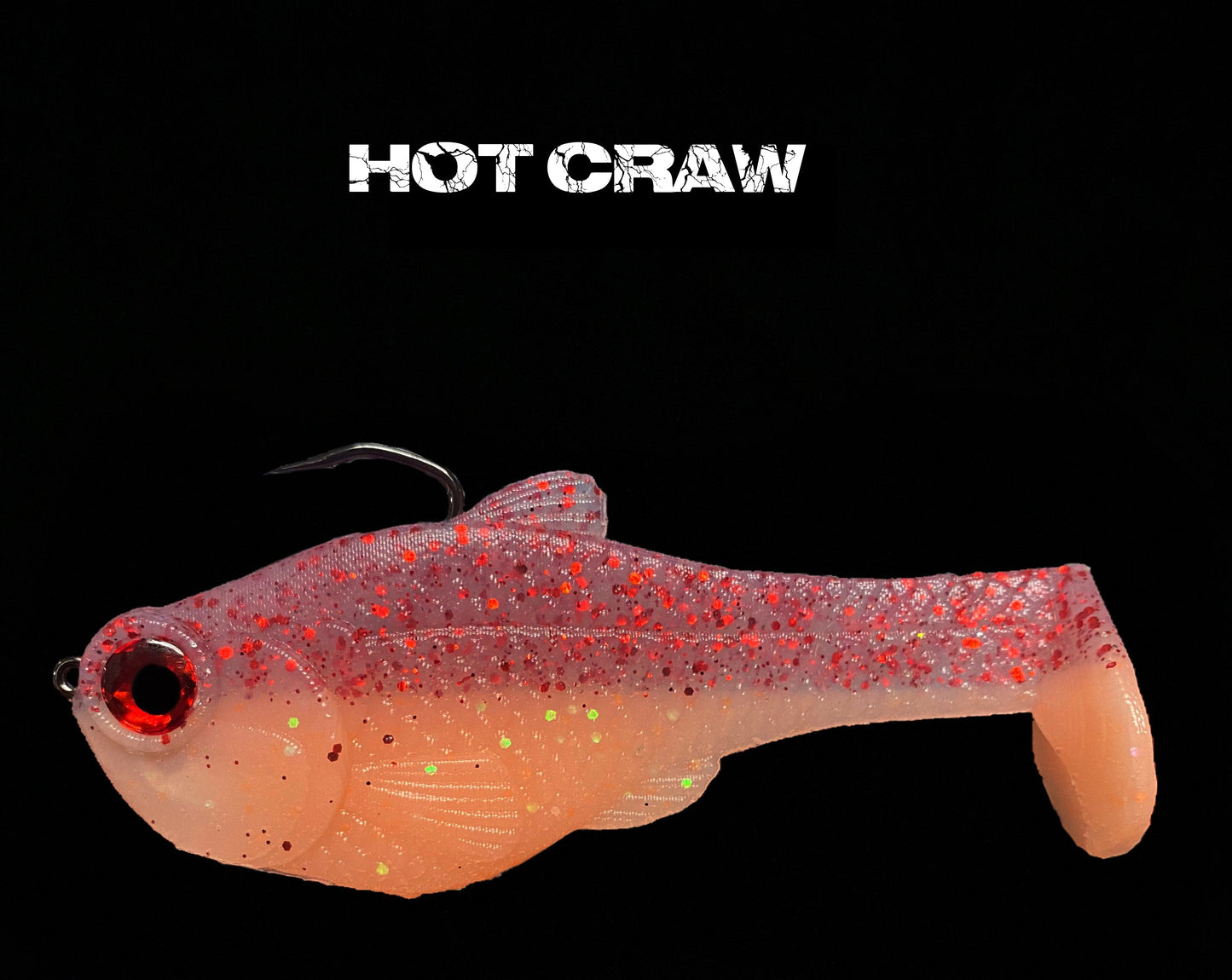 4.5 Nacho boot-tail soft swimbait pink translucent with red glitter Bull Shad Swimbaits on Tampa Home & Garden Store