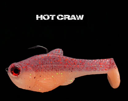 4.5 Nacho boot-tail soft swimbait pink translucent with red glitter Bull Shad Swimbaits on Tampa Home & Garden Store