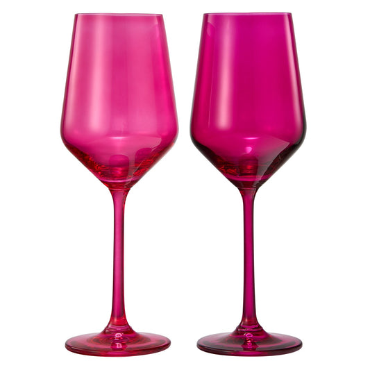 Chica Wine Glasses And Hot Pink Set Of Two