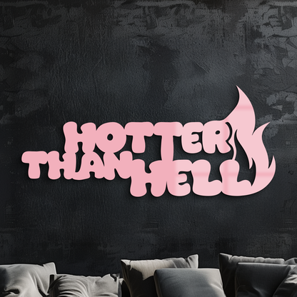 Hotter Than Hell Metal Wall Art – Bold Flame Typography Design - KAFGP124 - Tampa Home & Garden Store