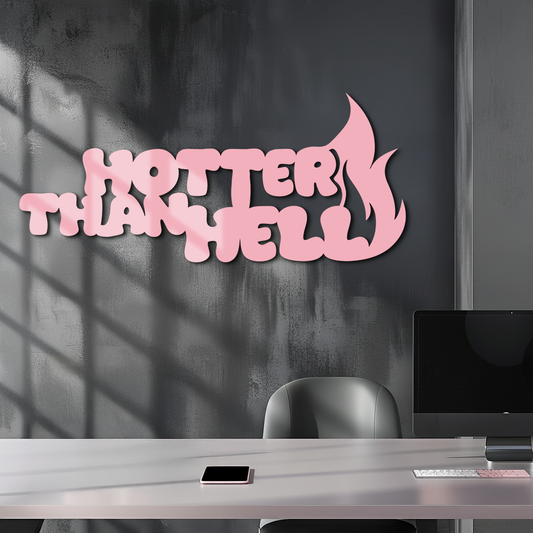 Hotter Than Hell Metal Wall Art – Bold Flame Typography Design - KAFGP124 - Tampa Home & Garden Store