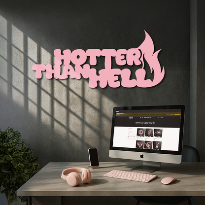 Hotter Than Hell Metal Wall Art – Bold Flame Typography Design - KAFGP124 - Tampa Home & Garden Store