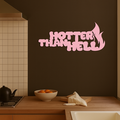 Hotter Than Hell Metal Wall Art – Bold Flame Typography Design - KAFGP124 - Tampa Home & Garden Store