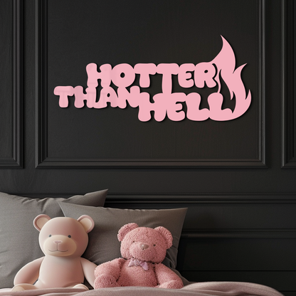 Hotter Than Hell Metal Wall Art – Bold Flame Typography Design - KAFGP124 - Tampa Home & Garden Store