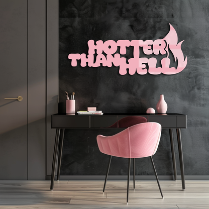 Hotter Than Hell Metal Wall Art – Bold Flame Typography Design - KAFGP124 - Tampa Home & Garden Store
