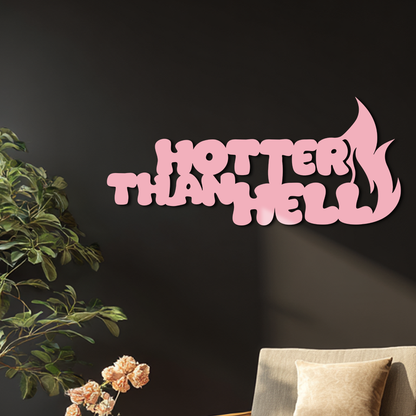 Hotter Than Hell Metal Wall Art – Bold Flame Typography Design - KAFGP124 - Tampa Home & Garden Store