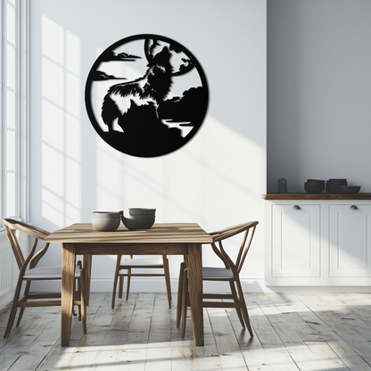 Howling Wolf Metal Wall Art - Nature-Inspired Minimalist Decor - KAF200 - Tampa Home & Garden Store