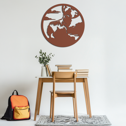 Howling Wolf Metal Wall Art - Nature-Inspired Minimalist Decor - KAF200 - Tampa Home & Garden Store