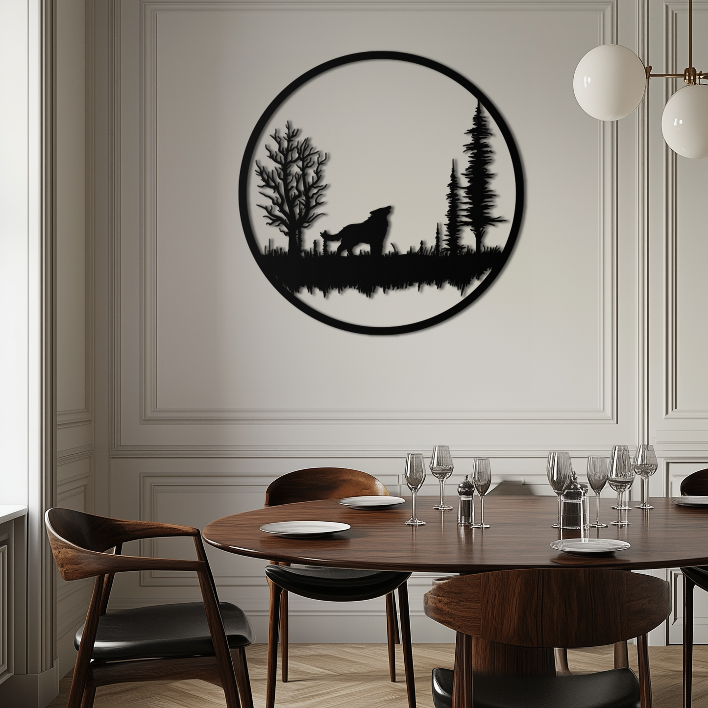 Howling Wolf Metal Wall Art - Rustic Nature-Inspired Steel Decor - KAF092 - Tampa Home & Garden Store