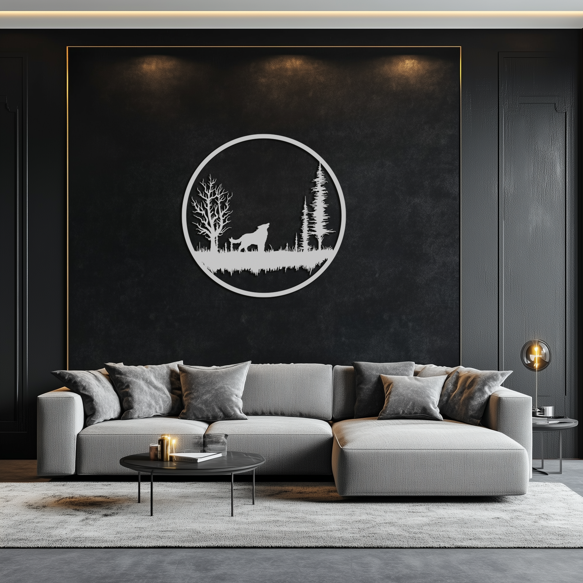 Howling Wolf Metal Wall Art - Rustic Nature-Inspired Steel Decor - KAF092 - Tampa Home & Garden Store