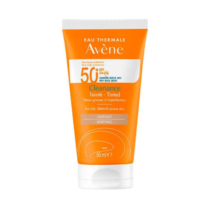 Sunscreen Avène Cleanance SPF 50+ tinted for oily acne-prone skin, non-greasy formula on Tampa Home & Garden Store