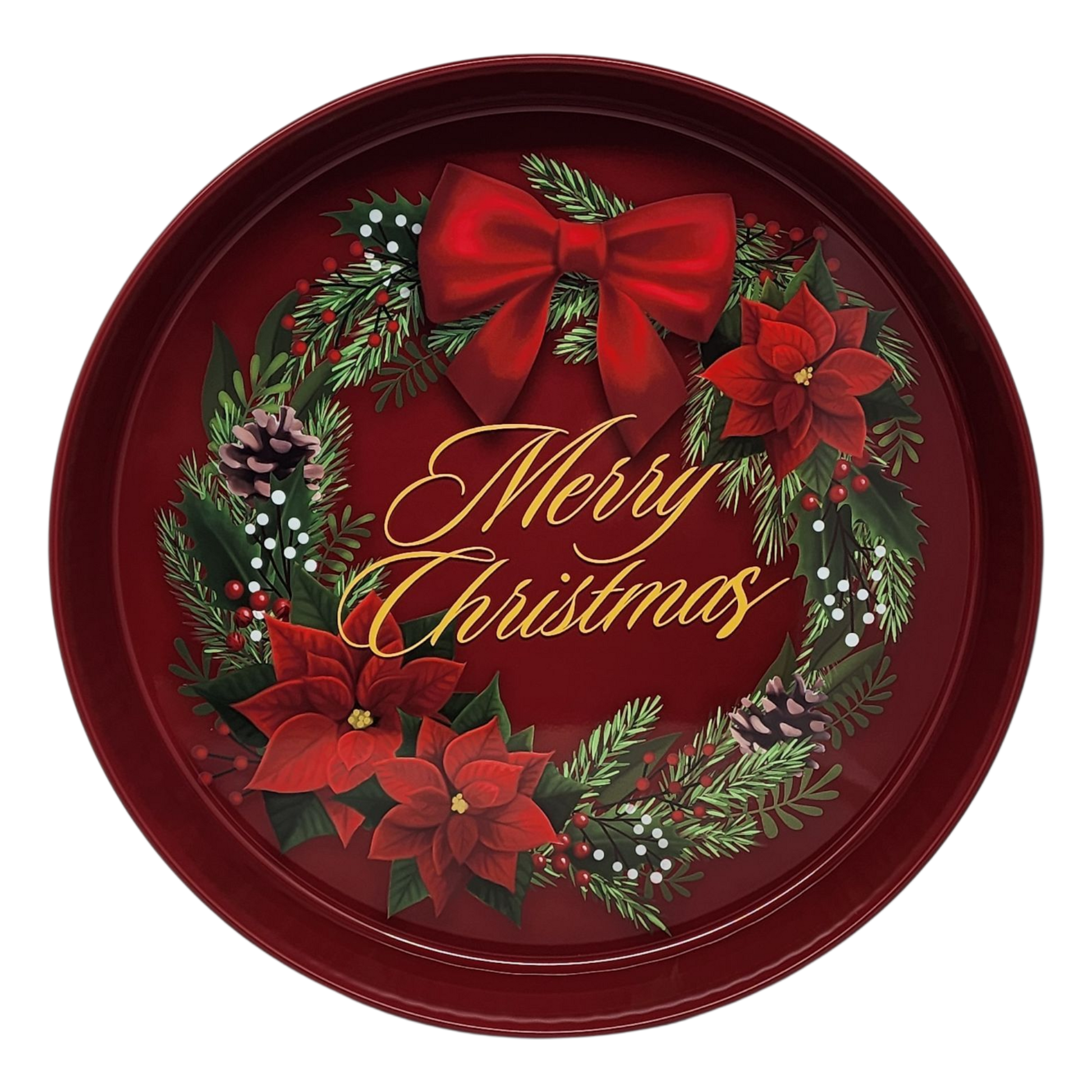 Huge Deep Round 13.5" Tray - Merry Christmas - Tampa Home & Garden Store