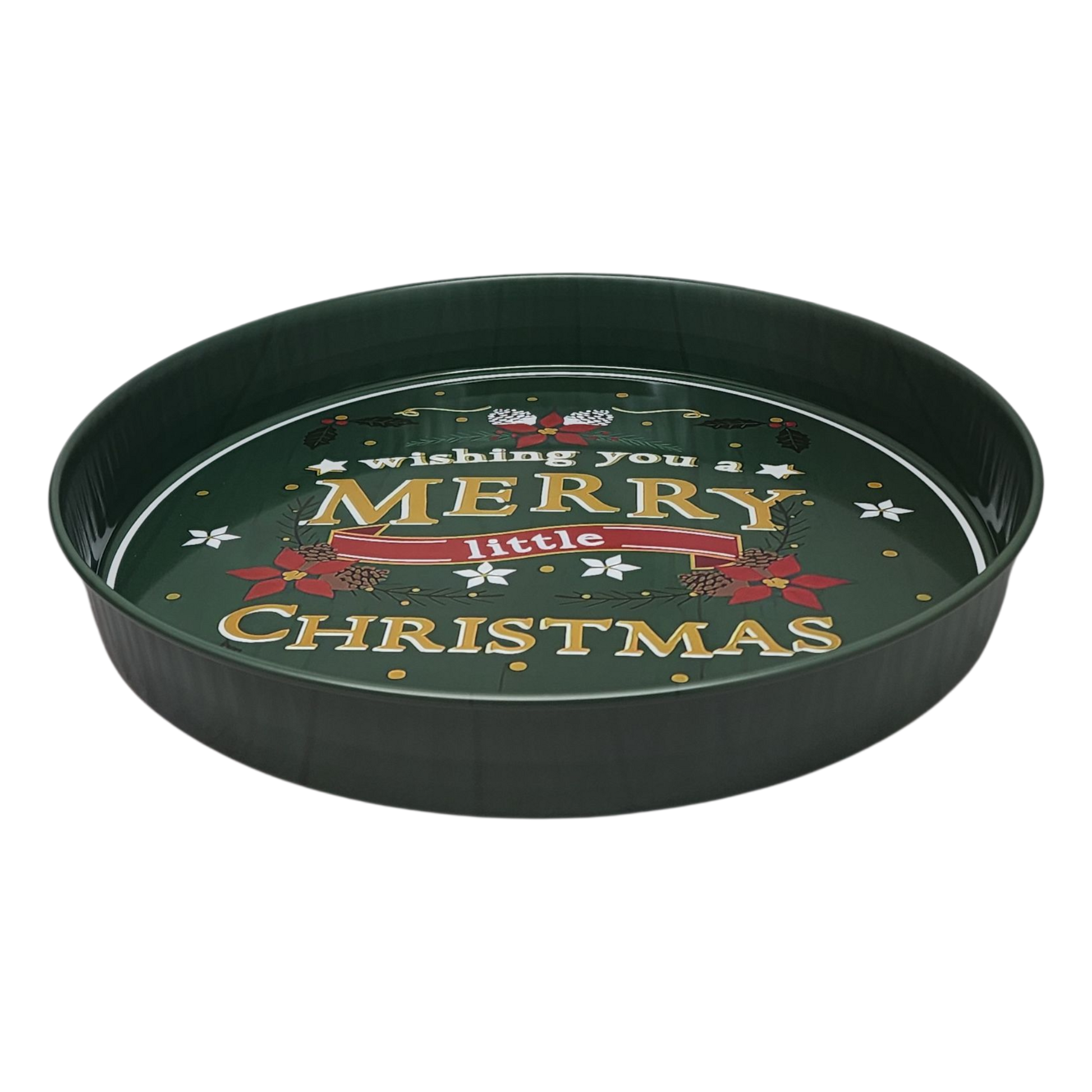 Huge Deep Round 13.5" Tray - Wishing you a Merry Little Christmas - Tampa Home & Garden Store