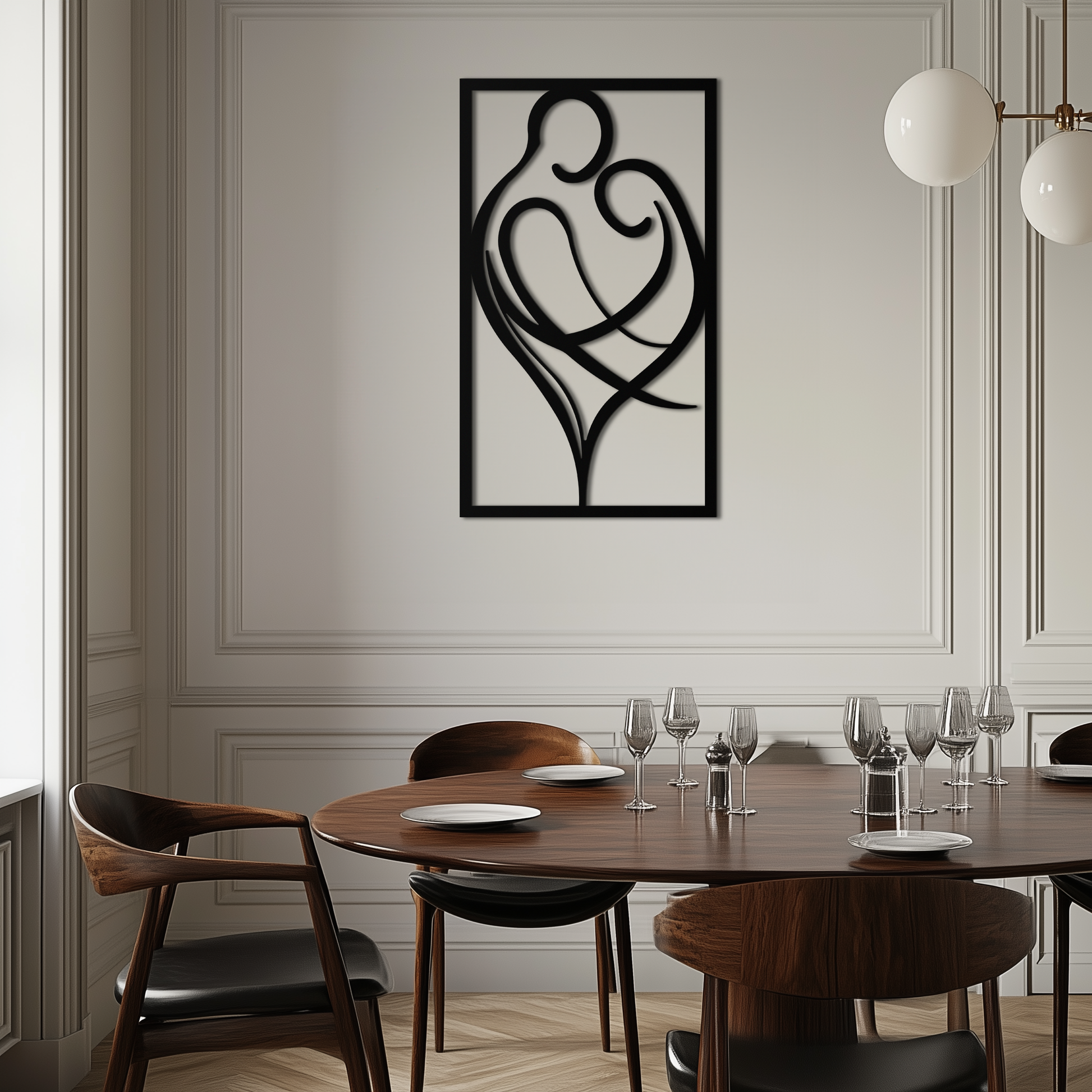 Hugging Couple Metal Wall Art – Romantic Modern Silhouette Home Decor for Bedroom or Living Room- KAF390 - Tampa Home & Garden Store