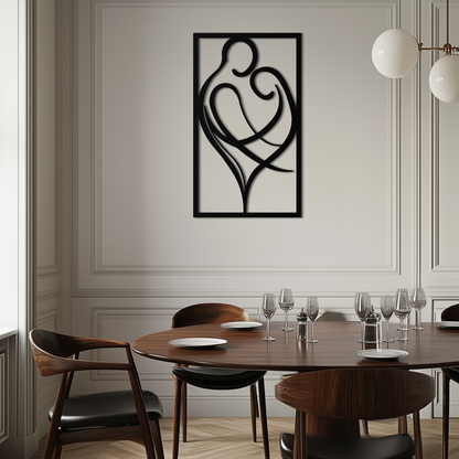 Hugging Couple Metal Wall Art – Romantic Modern Silhouette Home Decor for Bedroom or Living Room- KAF390 - Tampa Home & Garden Store