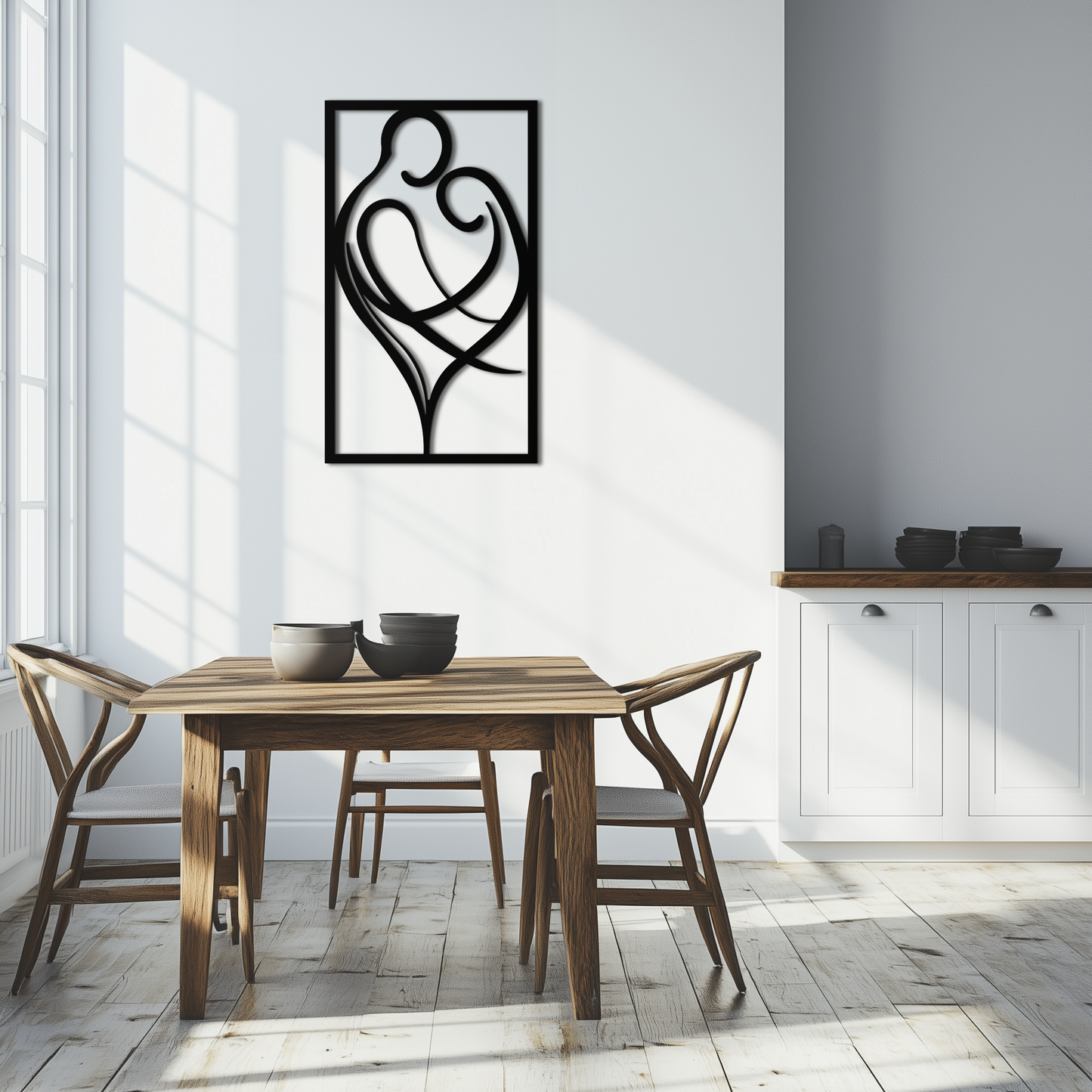 Hugging Couple Metal Wall Art – Romantic Modern Silhouette Home Decor for Bedroom or Living Room- KAF390 - Tampa Home & Garden Store