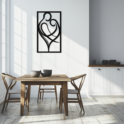Hugging Couple Metal Wall Art – Romantic Modern Silhouette Home Decor for Bedroom or Living Room- KAF390 - Tampa Home & Garden Store