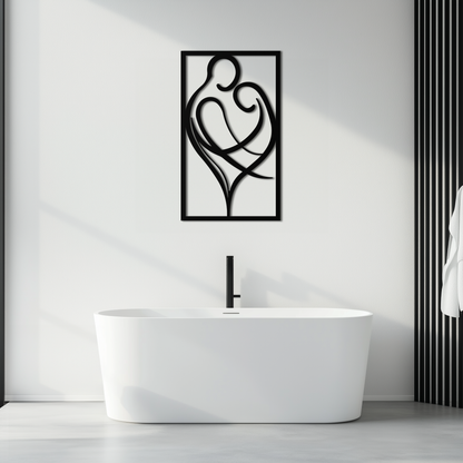 Hugging Couple Metal Wall Art – Romantic Modern Silhouette Home Decor for Bedroom or Living Room- KAF390 - Tampa Home & Garden Store