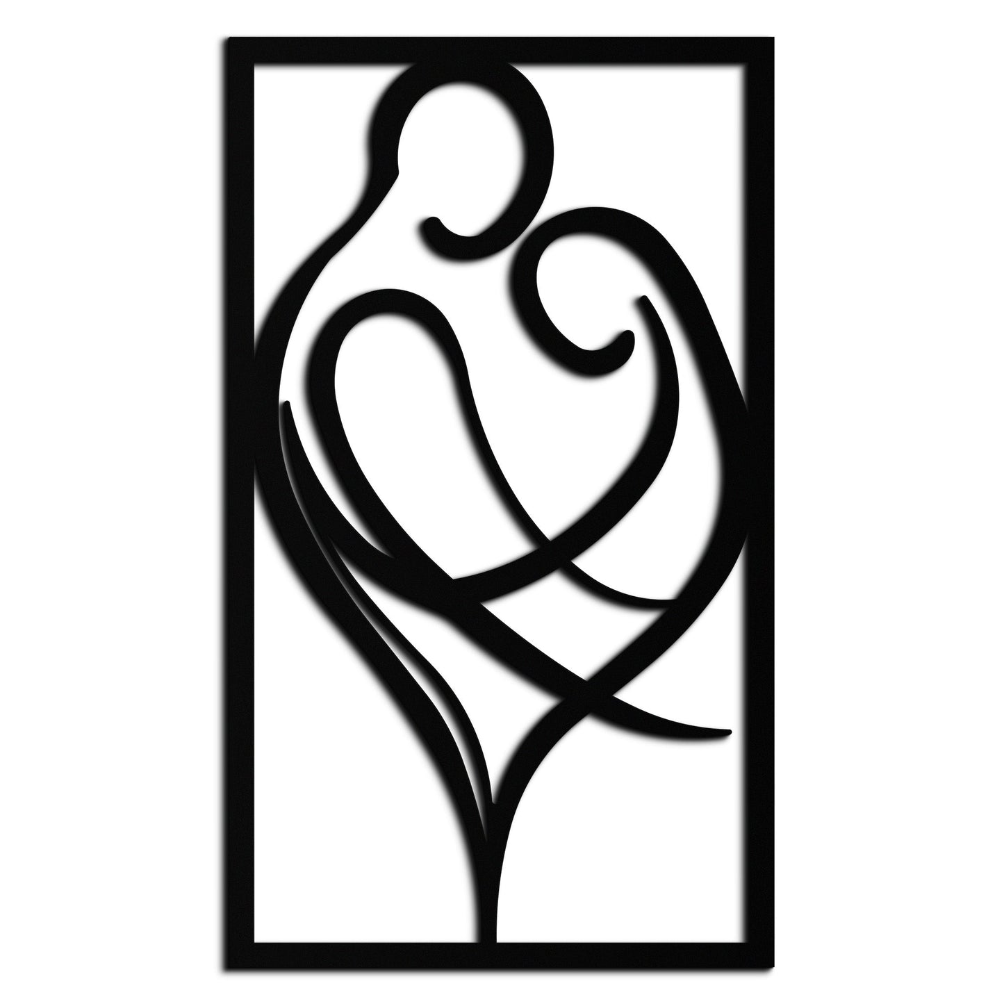 Hugging Couple Metal Wall Art – Romantic Modern Silhouette Home Decor for Bedroom or Living Room- KAF390 - Tampa Home & Garden Store