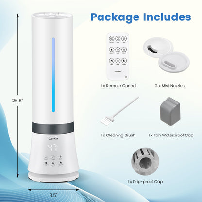 5.5L DirectDeals humidifier with remote and 12h timer; includes 2 mist nozzles and cleaning brush on Tampa Home & Garden Store