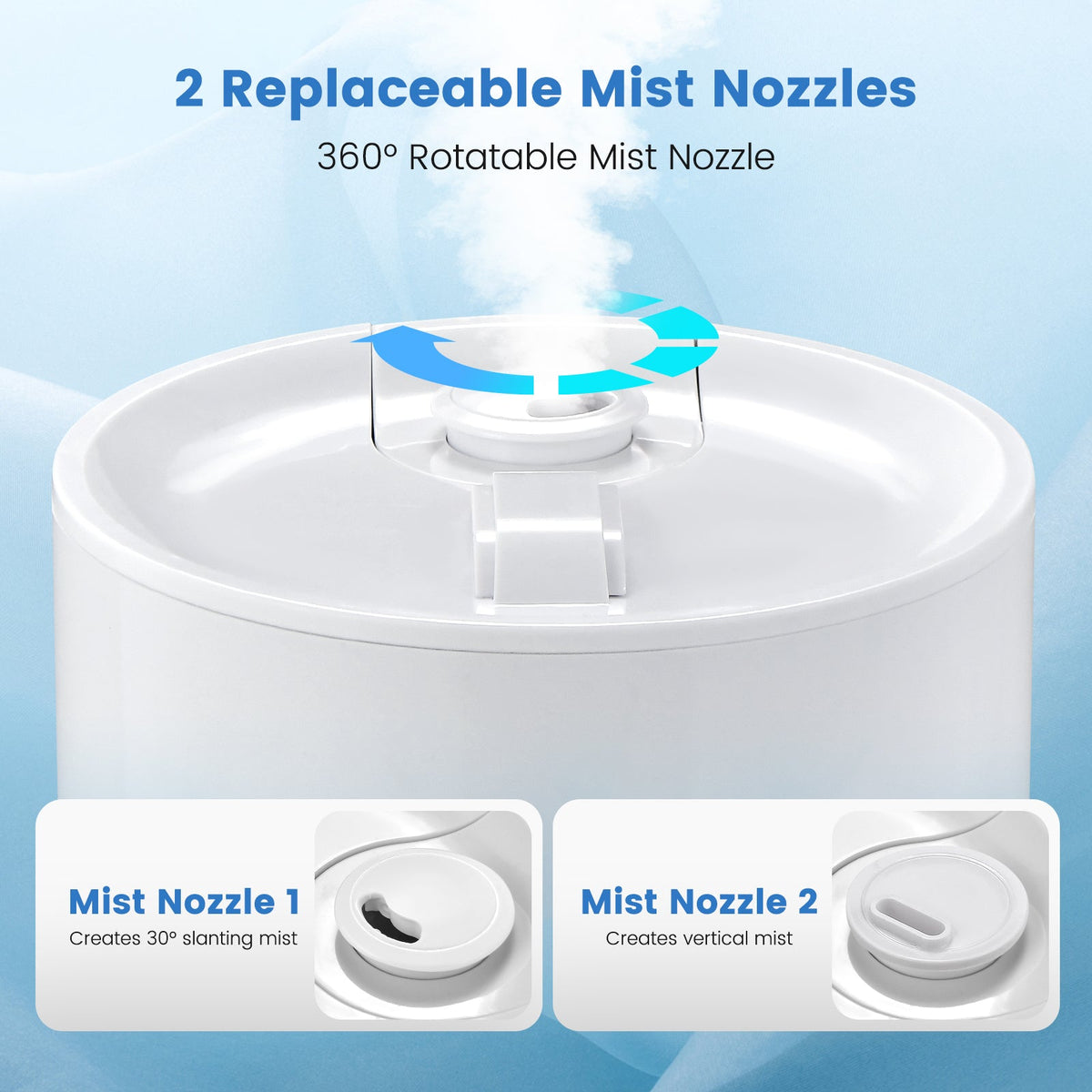 DirectDeals white 5.5L cool mist humidifier with remote and timer; 2 mist nozzles on Tampa Home & Garden Store