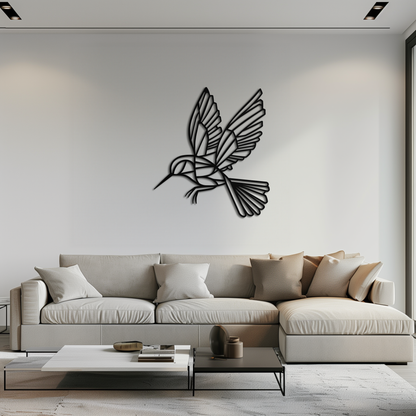 Hummingbird Metal Wall Art – Delicate Bird Silhouette Steel Decor for Nature-Inspired Interiors- KAF339 - Tampa Home & Garden Store