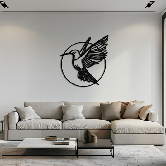 Hummingbird Metal Wall Art – Elegant Bird Silhouette Steel Decor for Nature Inspired Spaces- KAF330 - Tampa Home & Garden Store