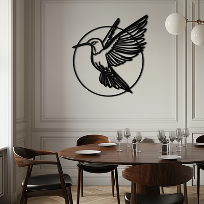 Hummingbird Metal Wall Art – Elegant Bird Silhouette Steel Decor for Nature Inspired Spaces- KAF330 - Tampa Home & Garden Store