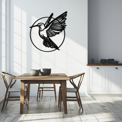 Hummingbird Metal Wall Art – Elegant Bird Silhouette Steel Decor for Nature Inspired Spaces- KAF330 - Tampa Home & Garden Store