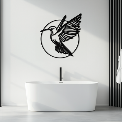 Hummingbird Metal Wall Art – Elegant Bird Silhouette Steel Decor for Nature Inspired Spaces- KAF330 - Tampa Home & Garden Store