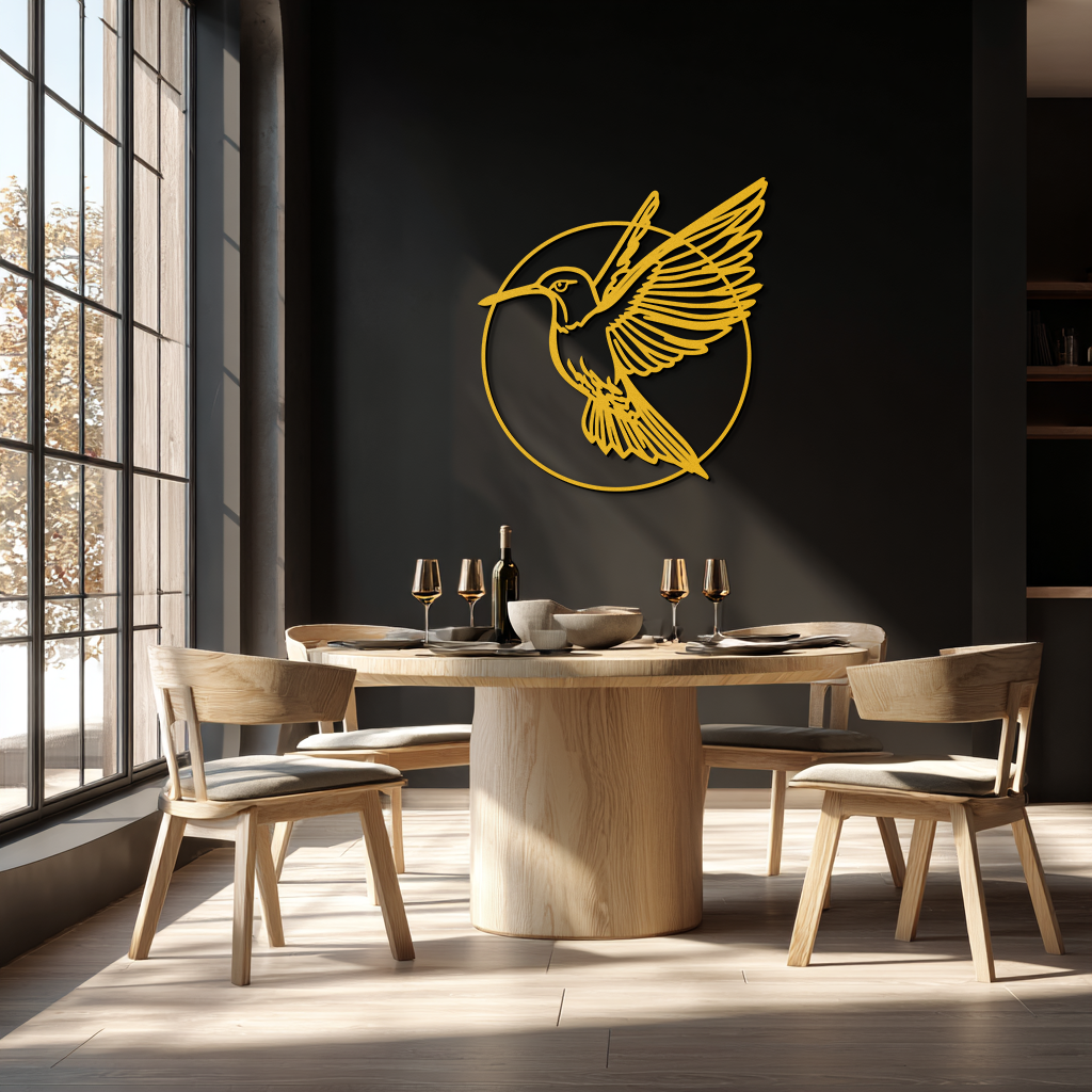 Hummingbird Metal Wall Art – Elegant Bird Silhouette Steel Decor for Nature Inspired Spaces- KAF330 - Tampa Home & Garden Store