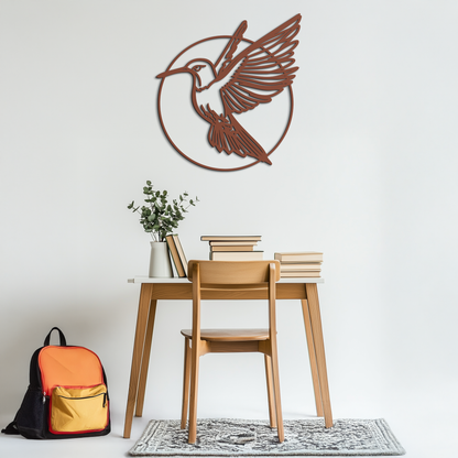 Hummingbird Metal Wall Art – Elegant Bird Silhouette Steel Decor for Nature Inspired Spaces- KAF330 - Tampa Home & Garden Store