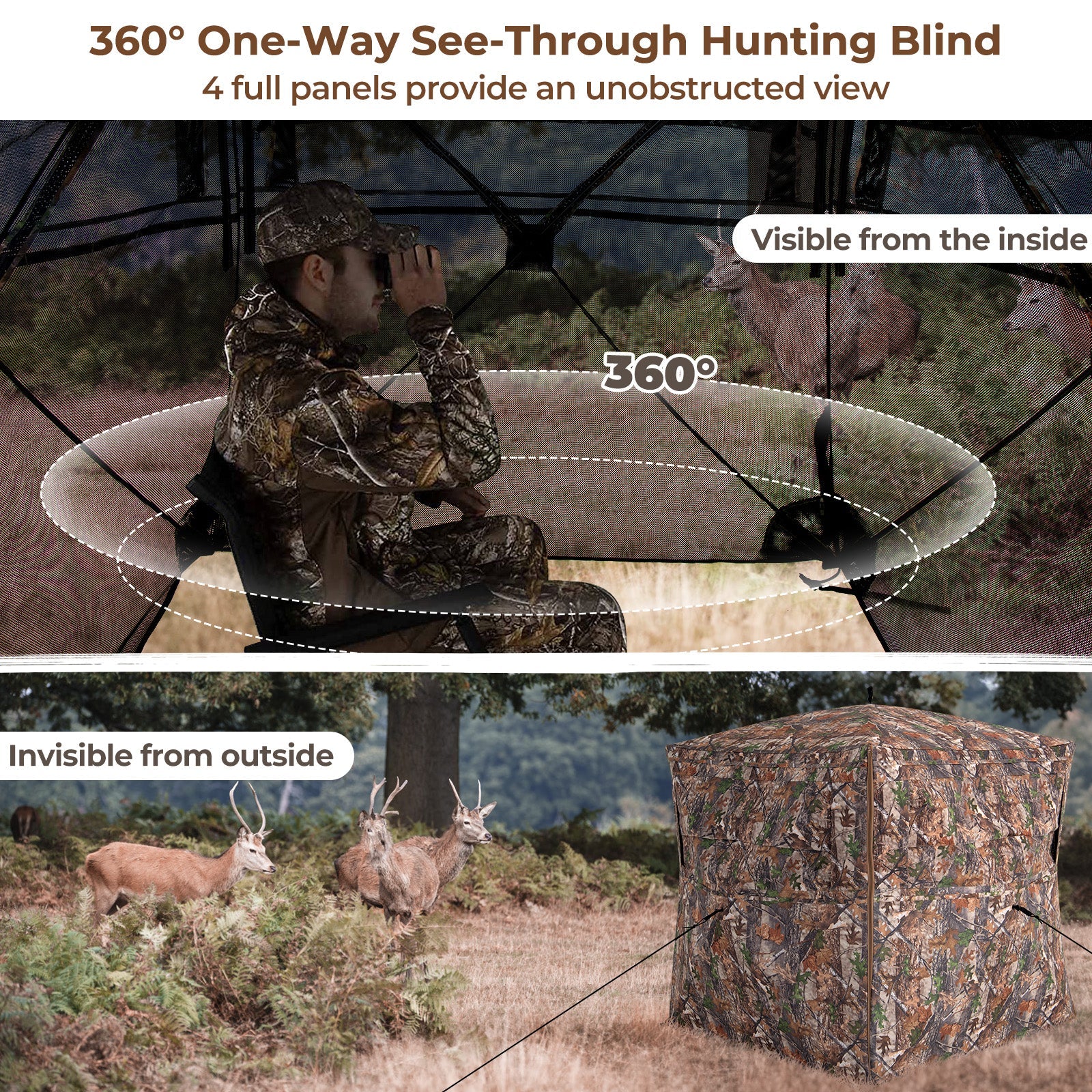 GemGear camouflage 360-degree One-Way See-Through Hunting Ground Blind for 2-3 hunters on Tampa Home & Garden Store