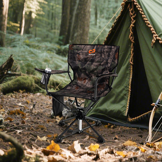 GemGear 360° swivel hunting chair camo, portable foldable camp chair with cup holder on Tampa Home & Garden Store