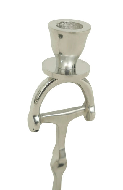Huntley D Bit Pair of Candlesticks, Pair in Aluminum Silver Finish - Tampa Home & Garden Store