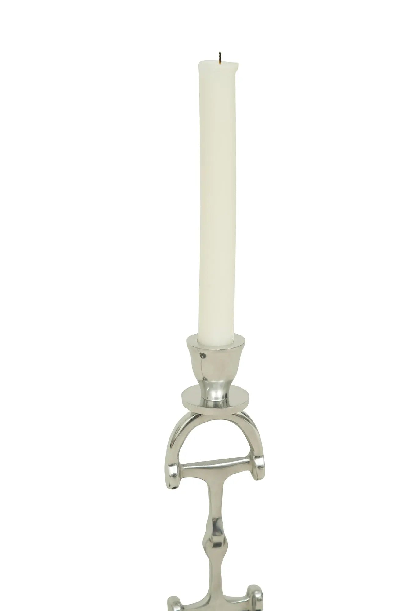 Huntley D Bit Pair of Candlesticks, Pair in Aluminum Silver Finish - Tampa Home & Garden Store
