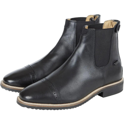 Huntley Equestrian Adult Classic Black Leather Zipper Paddock Boot with elastic side panels on Tampa Home & Garden Store