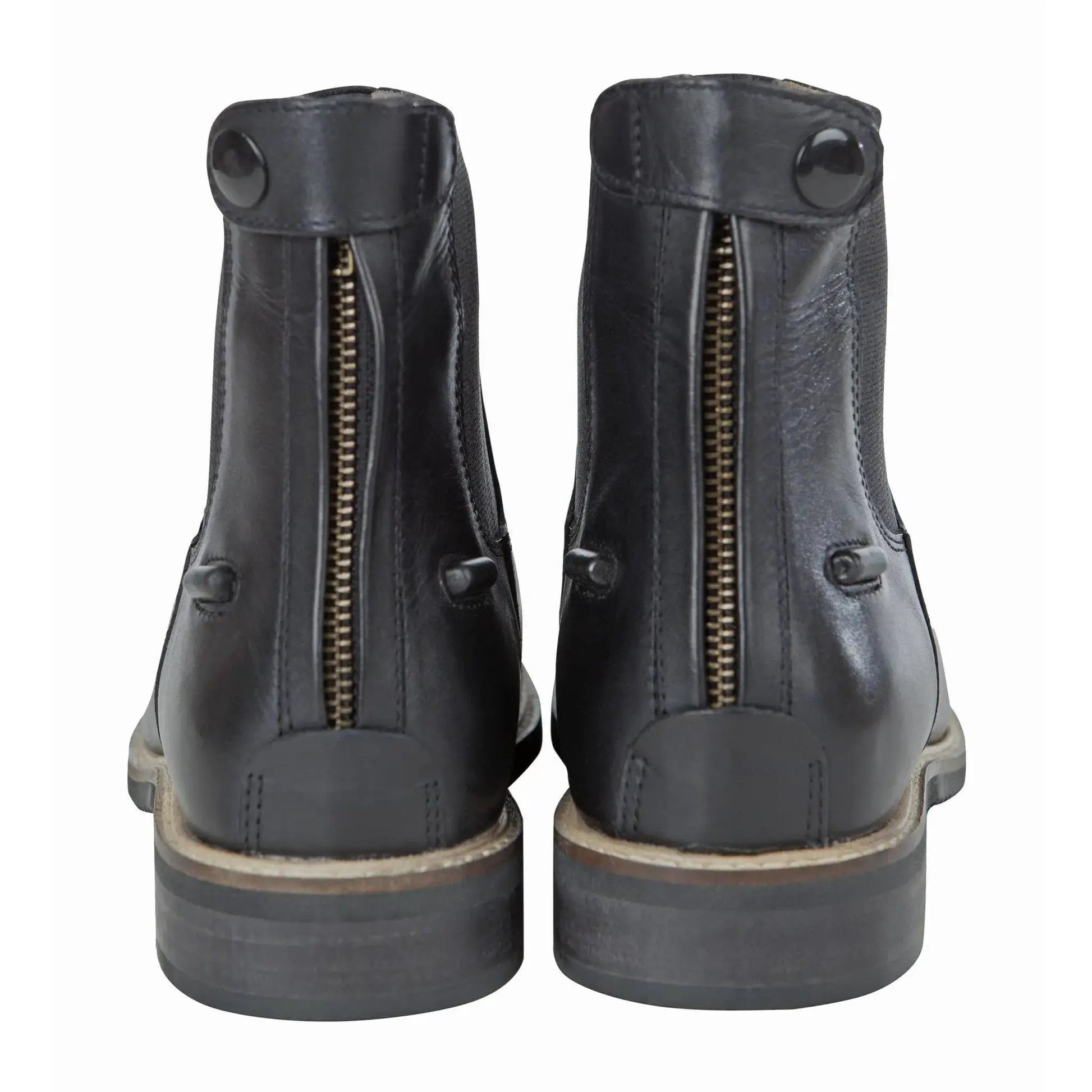 Huntley Equestrian adult black leather zipper paddock boots pair on Tampa Home & Garden Store