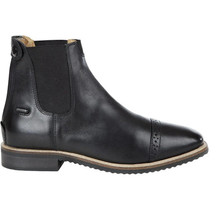 Huntley Equestrian adult black leather zipper paddock boot with elastic side panel on Tampa Home & Garden Store