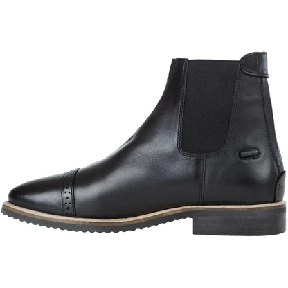 Huntley Equestrian black leather paddock boot with elastic side panel on Tampa Home & Garden Store