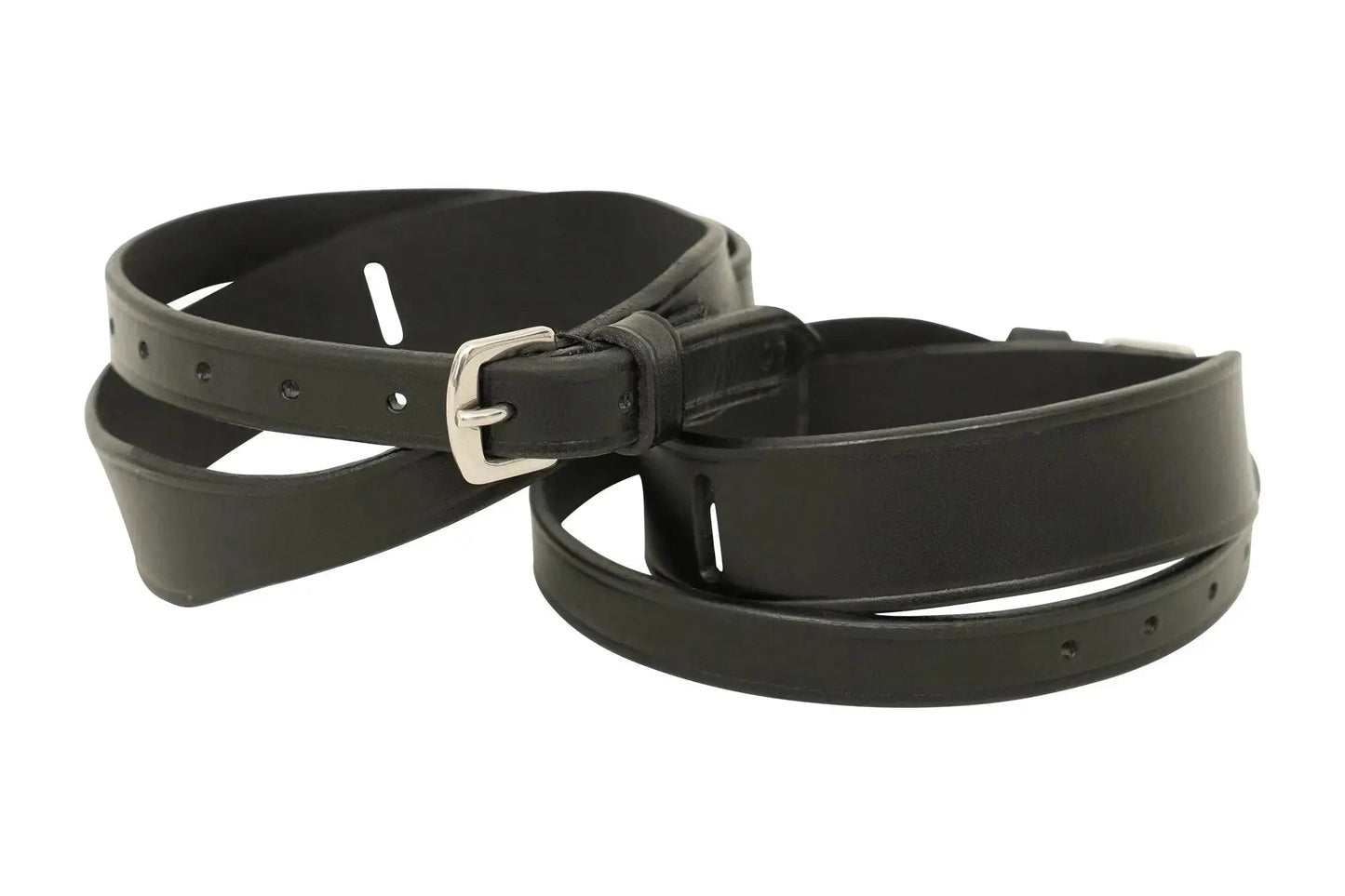 Jodhpur de cuero negro para niños Huntley Equestrian con tirantes de liga