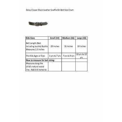 Huntley Equestrian Children's Snaffle Bit Black Leather Belt - Tampa Home & Garden Store